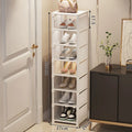 Stackable and adjustable shoe organizer space gain - White 8 Layers