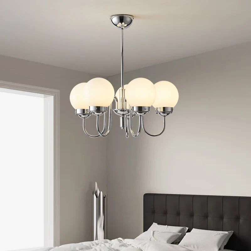 Minimalist pendant light in glass and iron for modern spaces - view 2