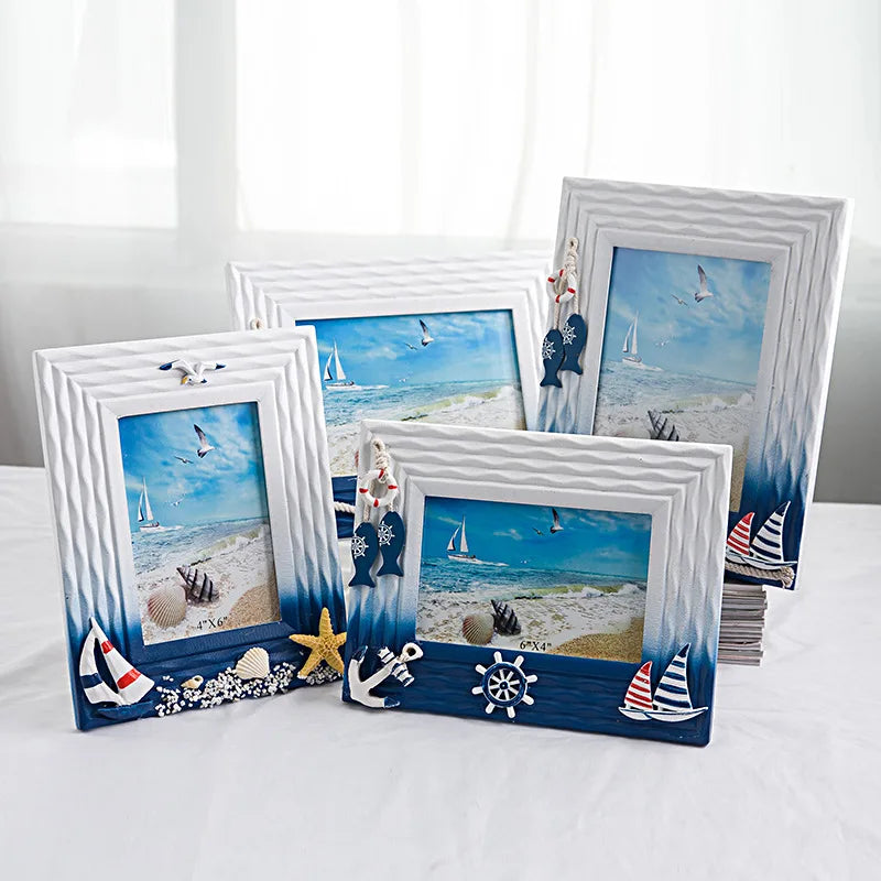 Wooden picture frame and shell for office decoration - view 3