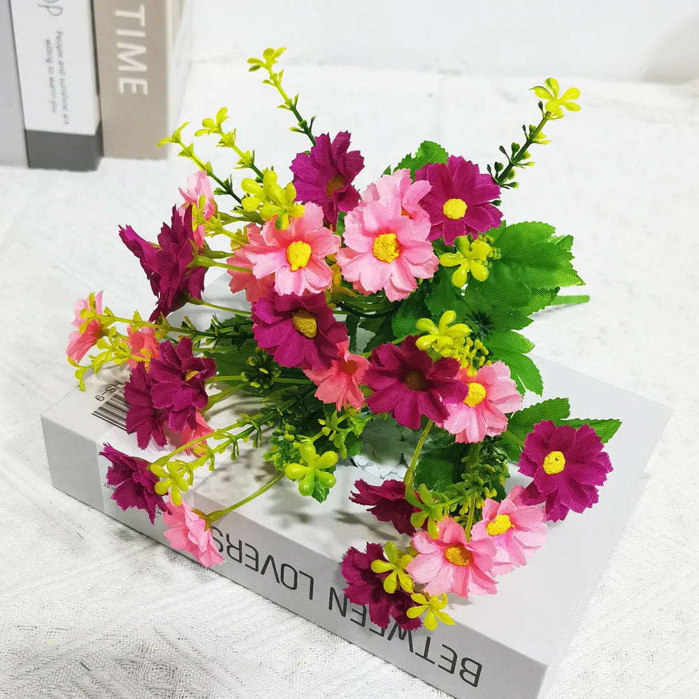 Uv-resistant artificial flower set for outdoor decoration - Wine Red Pink