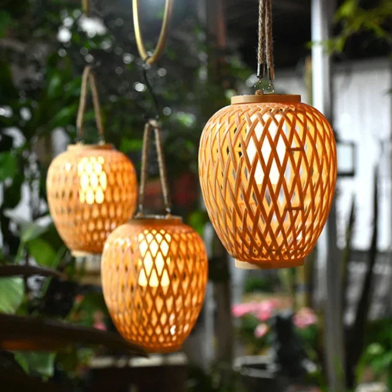 Outdoor solar lamp imitation bamboo for decorative garden - view 4