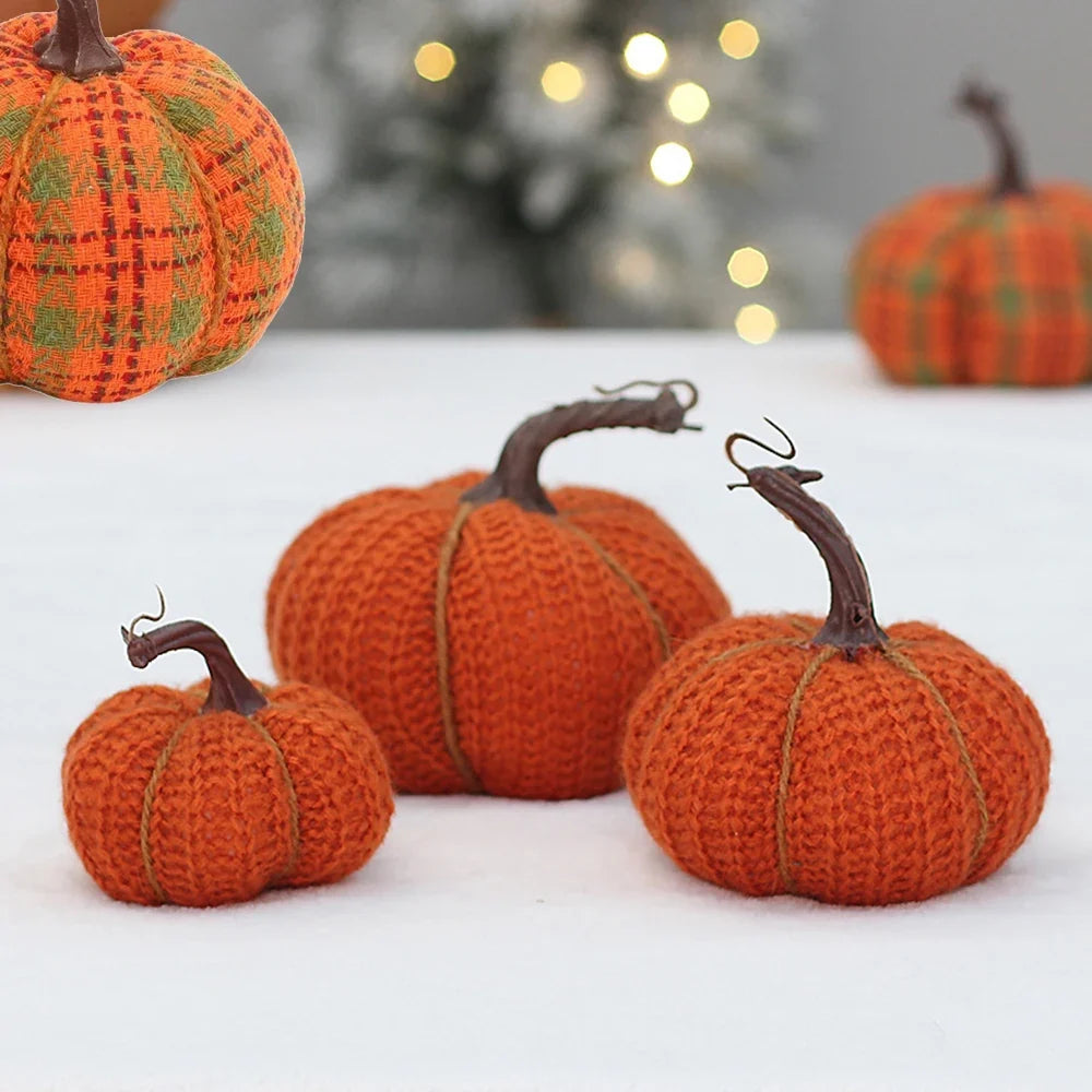 Decorative pumpkins in fabric for halloween thanksgiving and parties