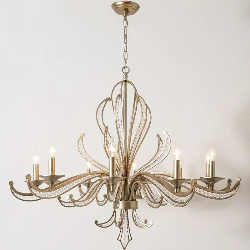 American retro crystal candlestick, French creative candle design, bedroom, living room, study, interior decoration lamp