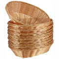 8/20Pcs Wicker Bread Baskets, Handwoven Oval Plastic Basket, Tabletop Fruit Vegetables Food Serving Basket for Home, Kitchen - 20Pcs