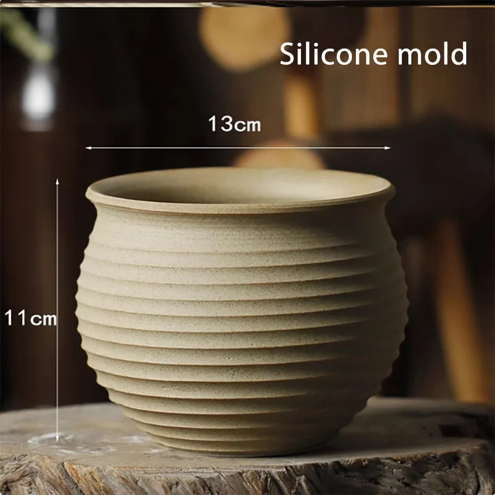 Silicone Mold for Concrete Flower Pots, Designs B to F - view 3