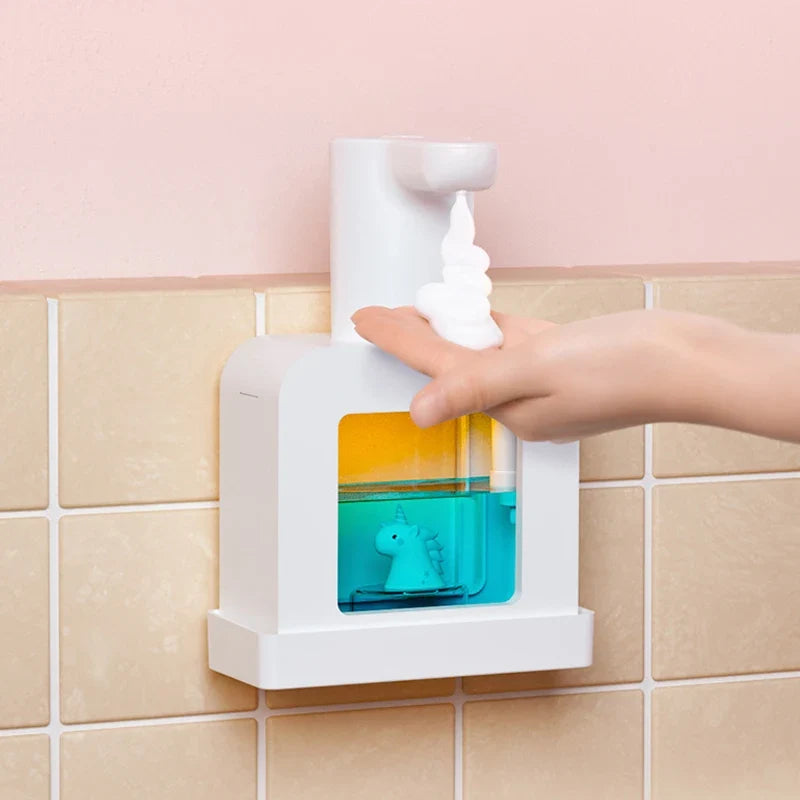 Cute automatic foam dispenser for children in cartoon - White / 400ML