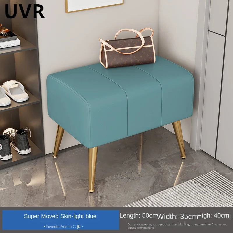 Modern and luxurious shoe bench with comfortable seat - Blue-50cm