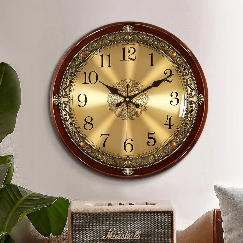 Silent wall clock retro design 3d for modern decoration