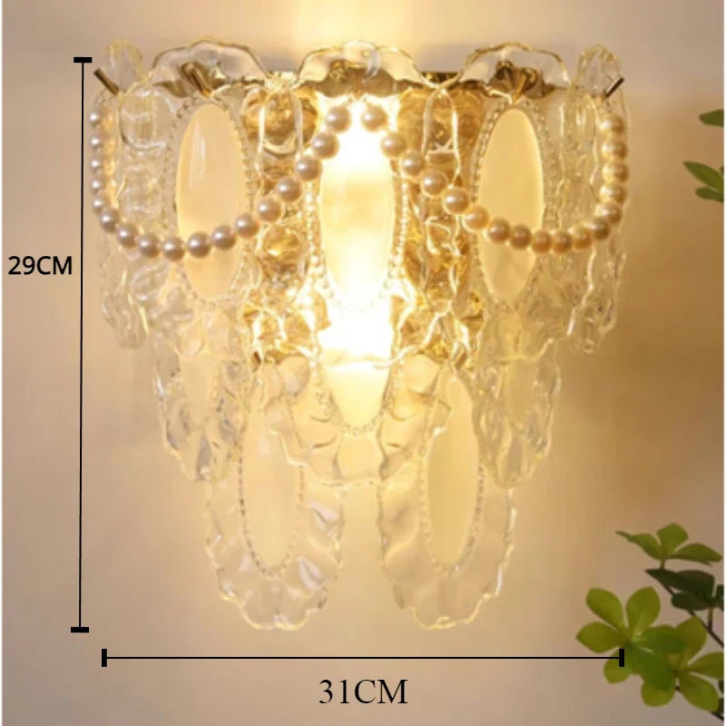 LED glass wall sconce for modern interior decoration - C3-perle