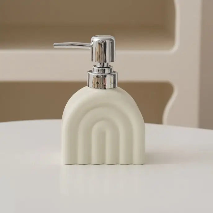 Portable ceramic soap dispenser for shampoo and water - E