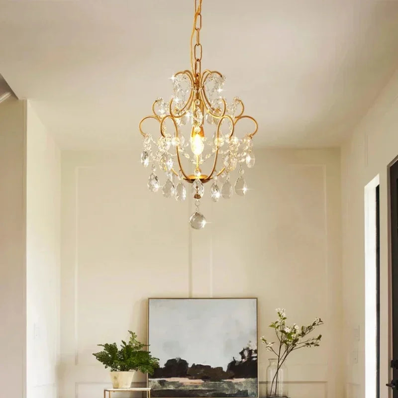 Retro led chandelier in crystal for elegant interior decoration - view 4