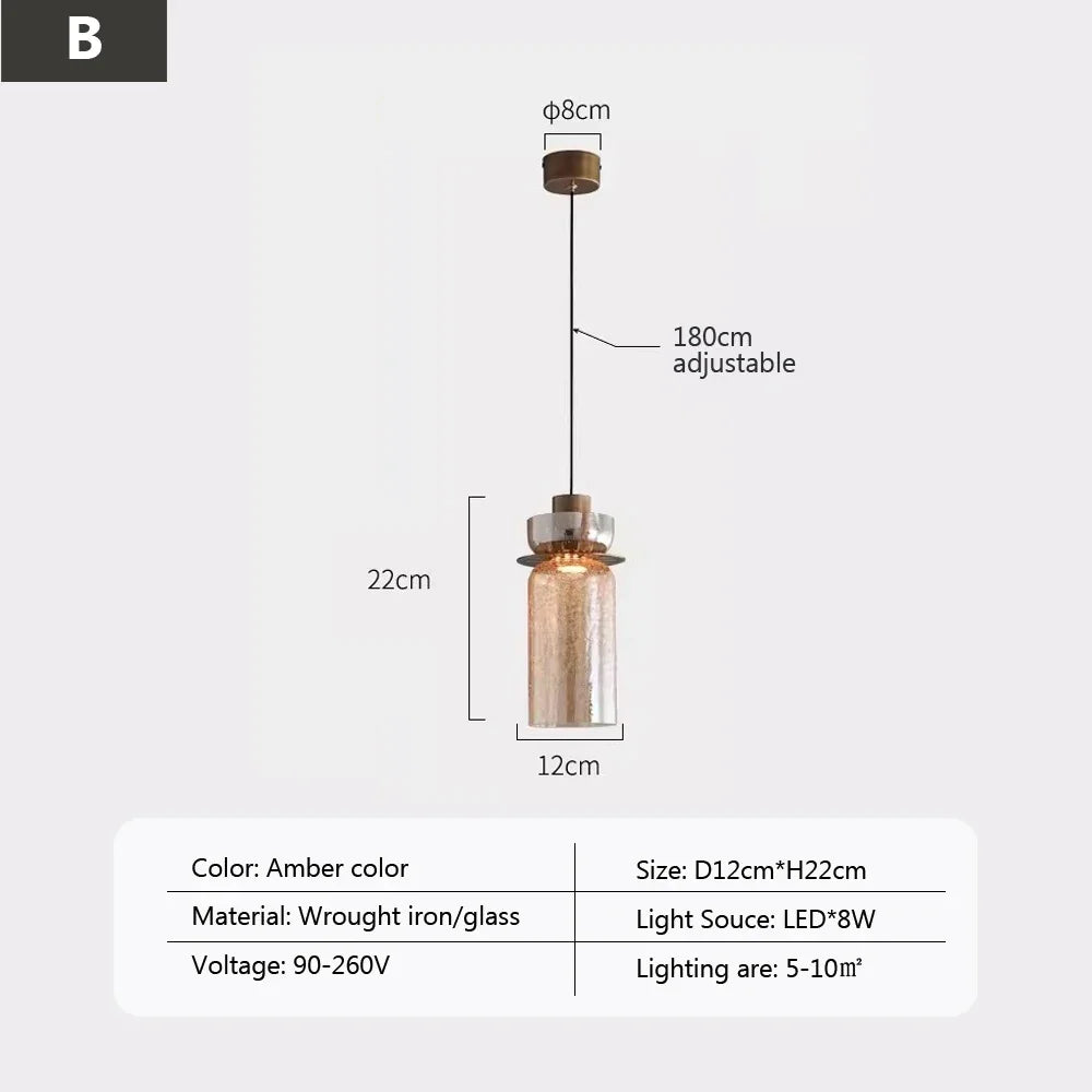 LED glass back pendant light for modern lighting and elegant atmosphere - Licence / Warm Light
