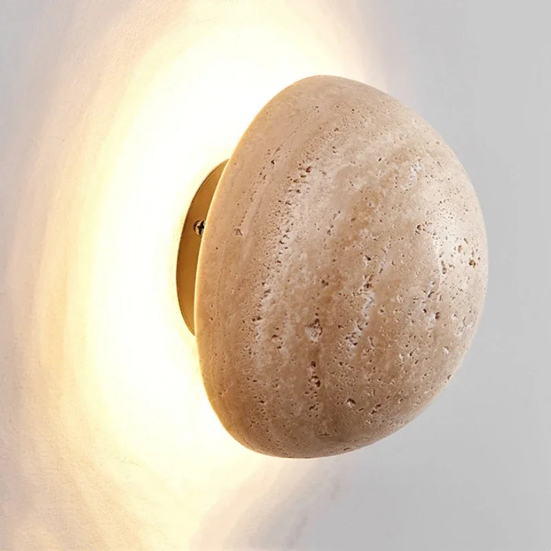 Modern wall sconce in limestone for bright interior decoration - view 5