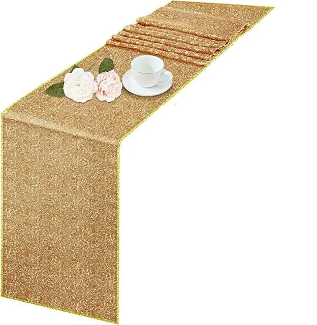 Table runner glitter gold silver festive pink