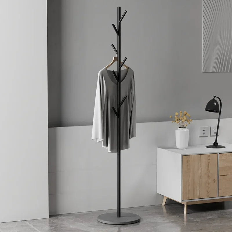 Floor To Floor Bedroom Light Luxury Rock Plate Base Metal Hanger, Marble Scarf and Bag Rack for Entering The Home Coat Rack - view 5