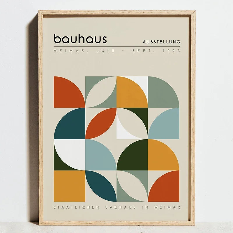 Bauhaus Geometric Poster, Abstract Minimalist Wall Art - 13x18cm Unframed / F0069-13