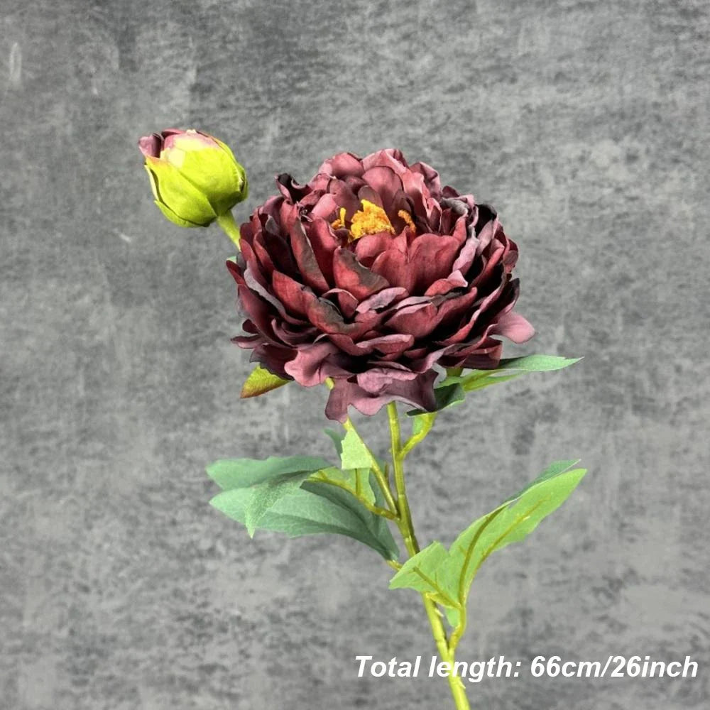 Artificial silk peonies bouquet for wedding and interior decoration - Retro Red B