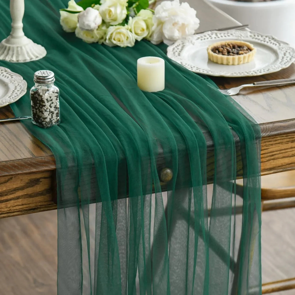 Transparent Gauze Table Runner for Wedding or Party Decor - 75x300cm