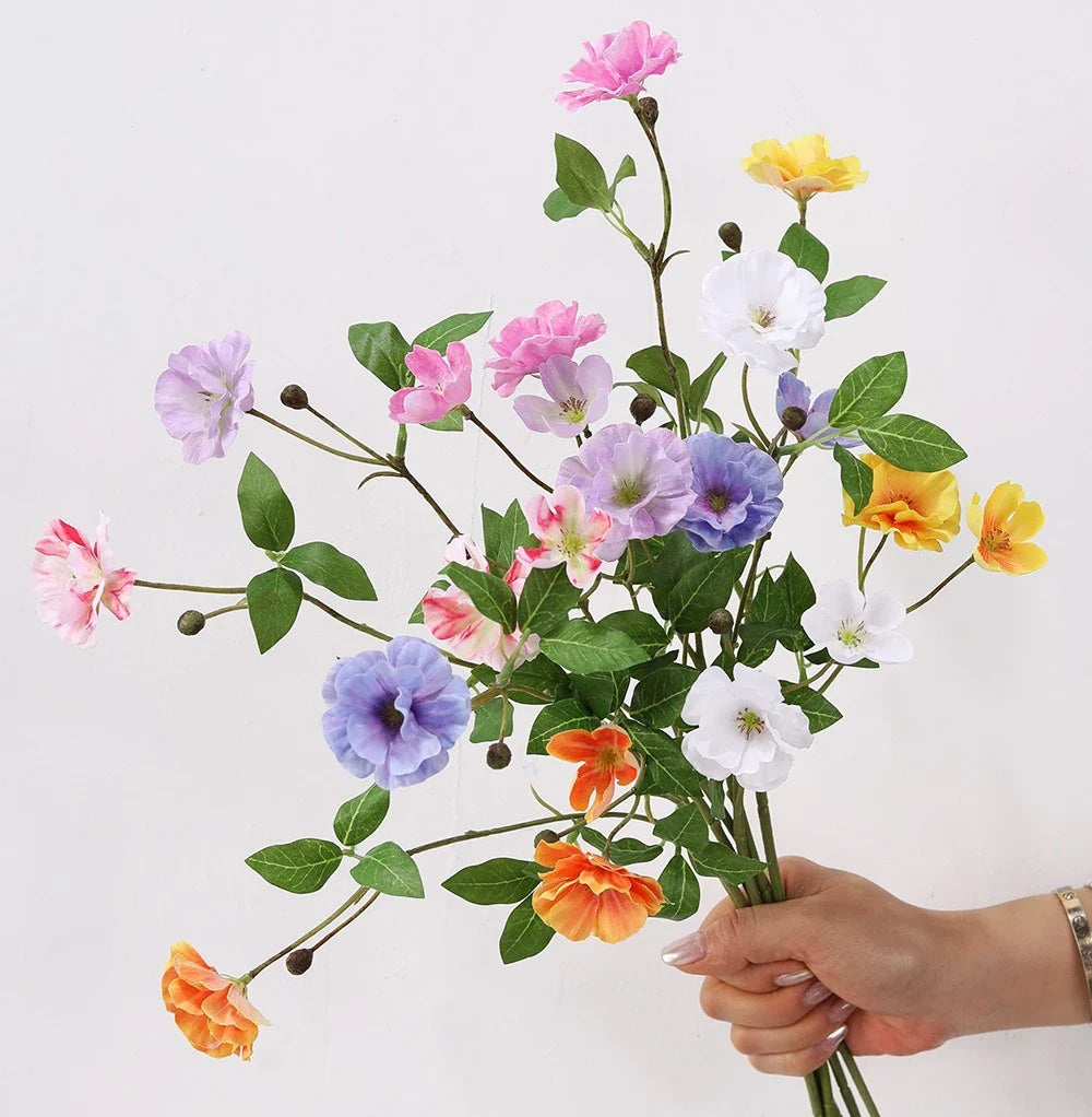 Small realistic silk flowers for decorations and events