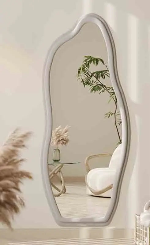 Lightweight Italian decorative mirror with full length wall mounting single frame - Gray / 80x180cm
