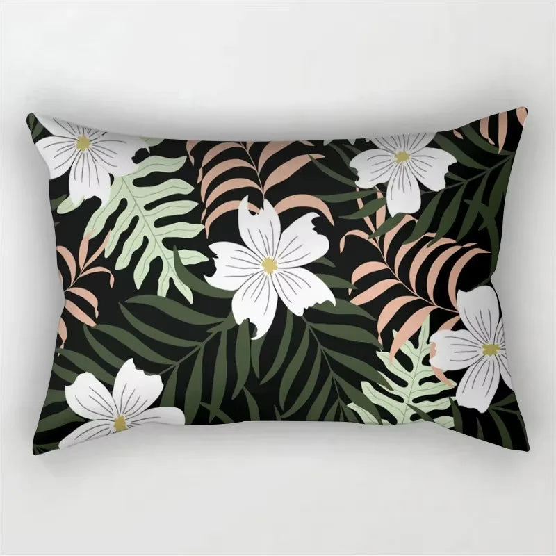 Airy Tropical Green Leaves Throw Pillow Cover 30x50cm