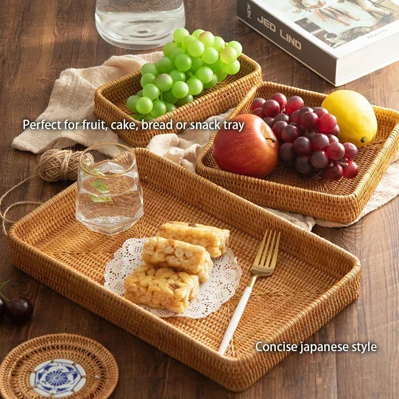 Woven storage basket in rattan for kitchen and picnic - view 6