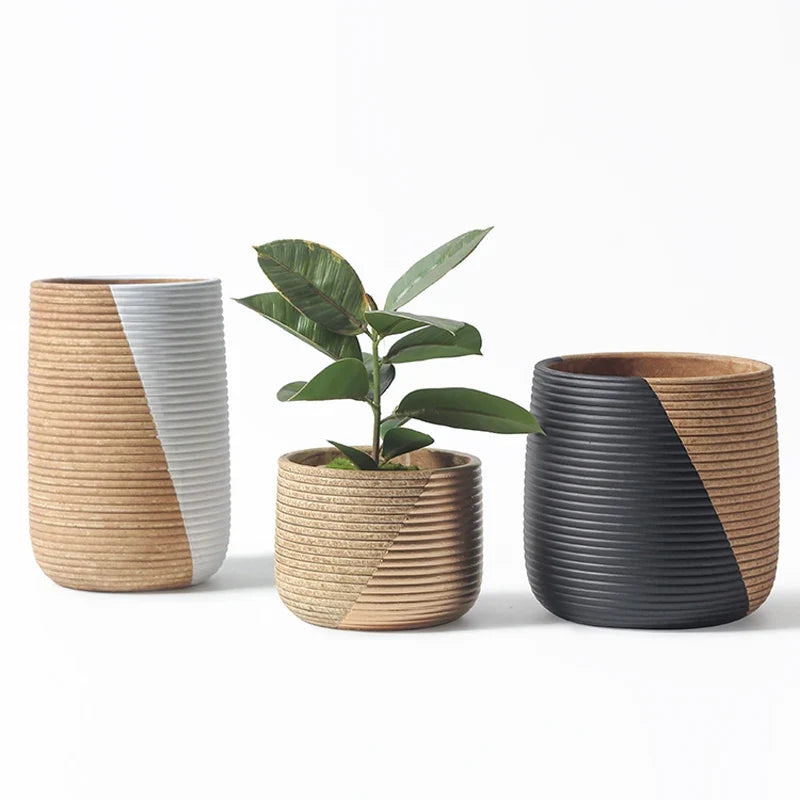 Concrete Silicone molds Cement Flowerpot Silicone Mold Succulent Pots Simple line Design garden flowerpot  silicon mold - view 5