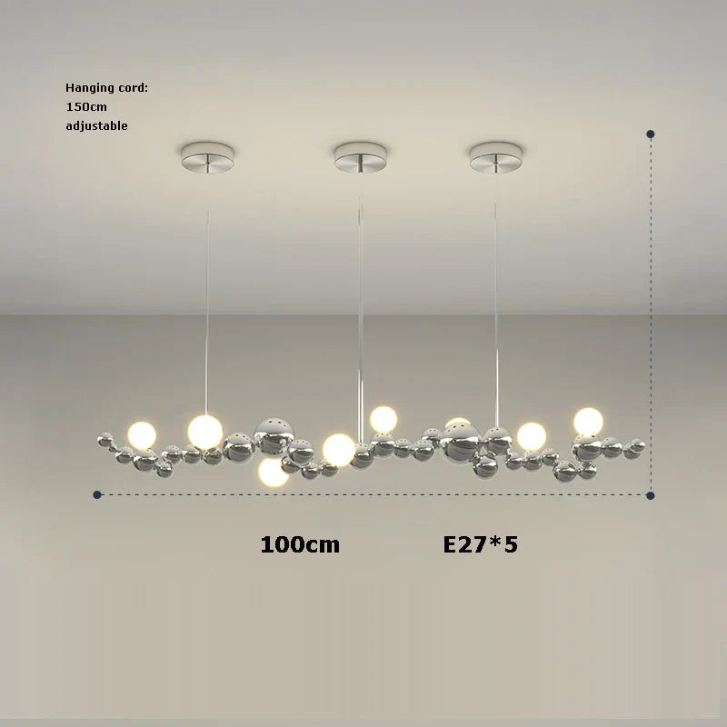 Chandelier led molecular design trend lighting 2024 pendant light - Warm light / 100cm / Gold frame