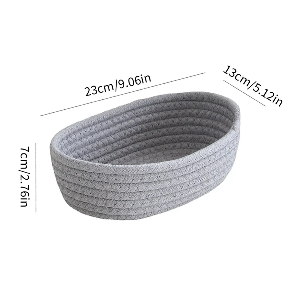 Oval cotton rope baskets for storage and organization - H1