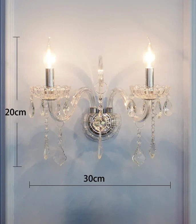 Chandelier in modern crystal for elegant and bright decoration - 2 Lights / Without Bulbs