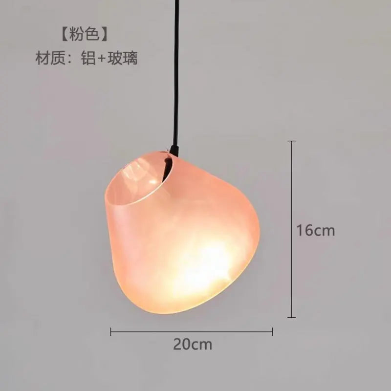 Glass chandelier design for kitchen bar and restaurant - Pink