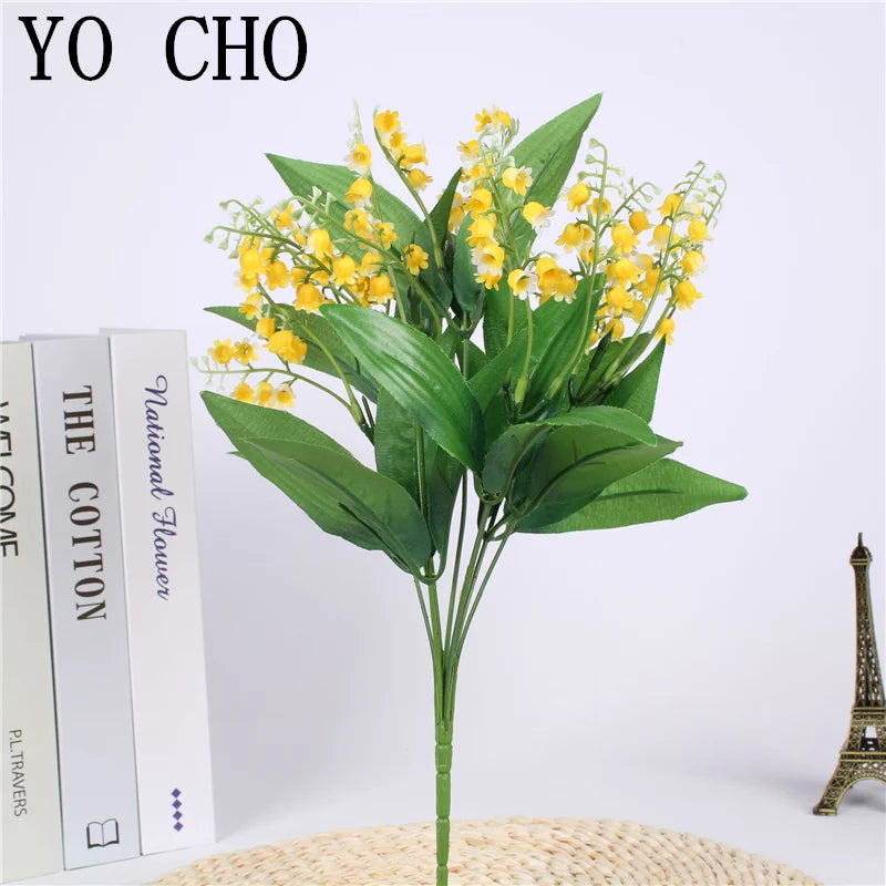 Artificial flowers muguette wedding bouquet party decoration - Yellow