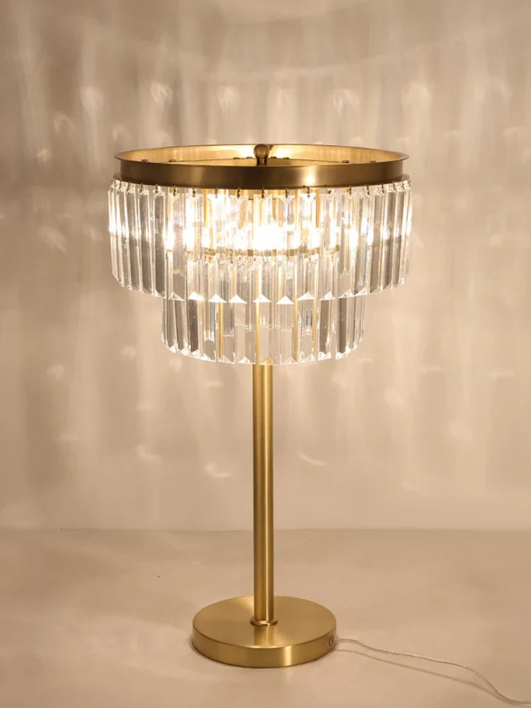 Modern design copper crystal desk lamp luxury