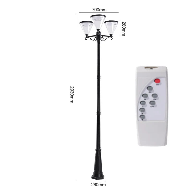 LED solar lamp for outdoor lighting garden and road - 4-293 cm / Warm Light