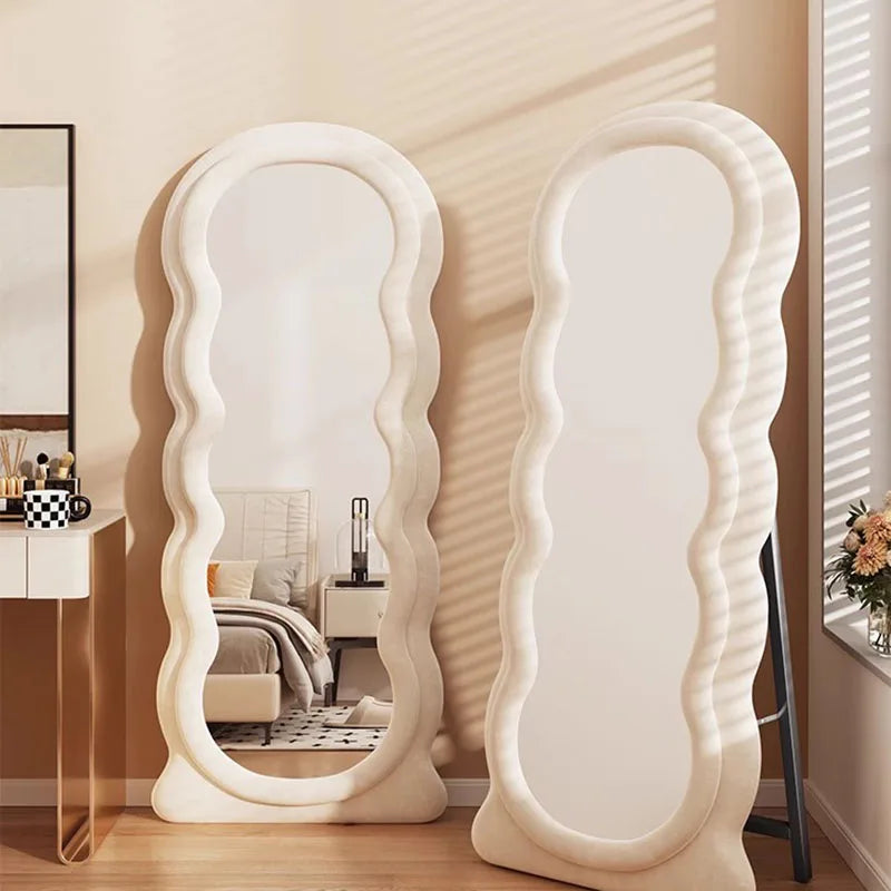 Mirror standing design Nordic aesthetic for modern decoration