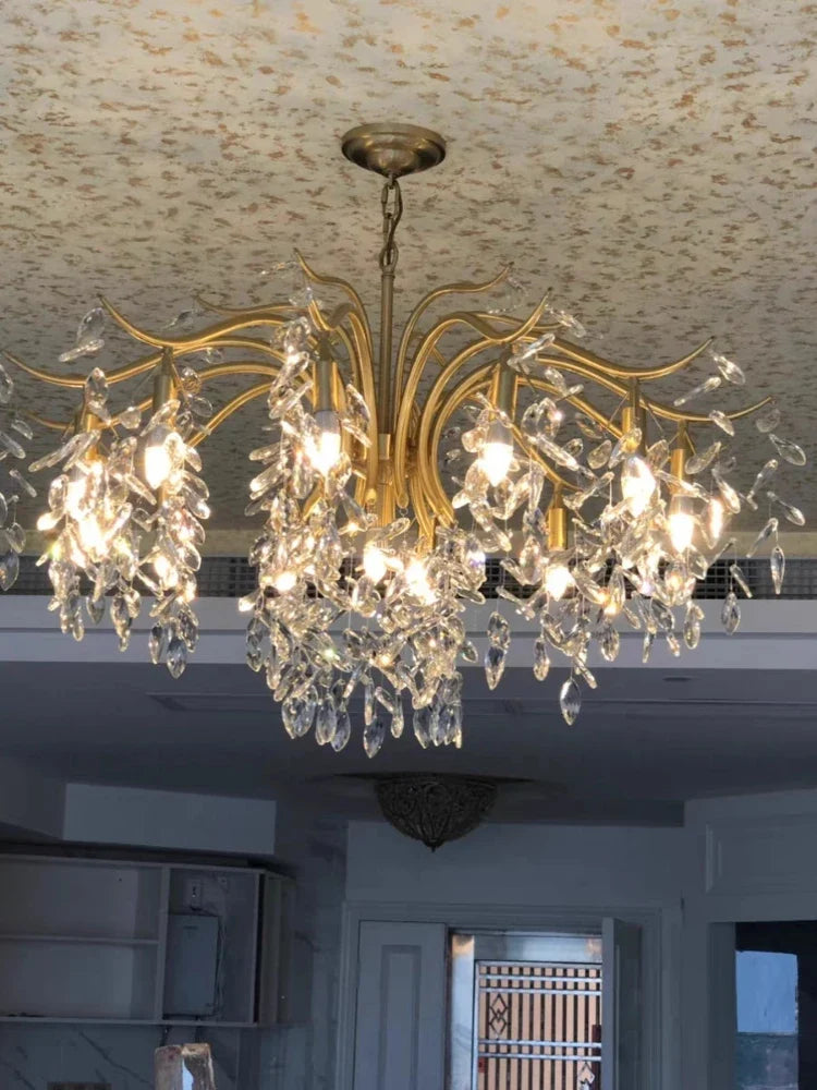 French retro crystal chandelier American style for romantic atmosphere - view 3