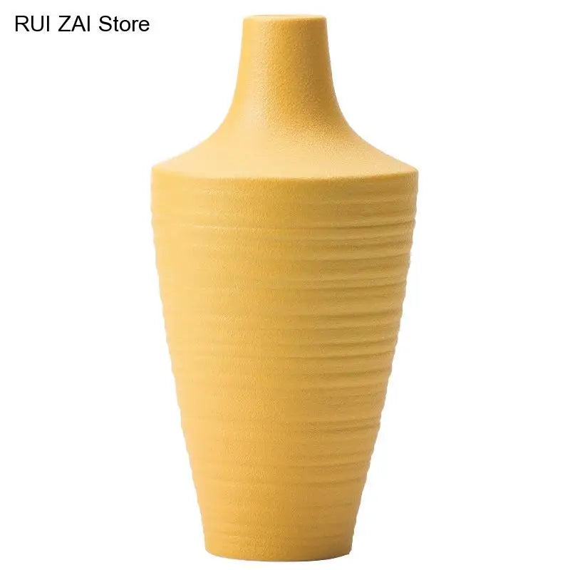 Ceramic Small Vase for Home Decoration, Simple and Modern, Round Flowers, Solid Color, New - view 5