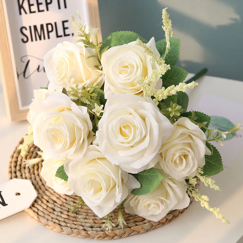 45cm Silk Rose Bouquet for Wedding Decor - view 2