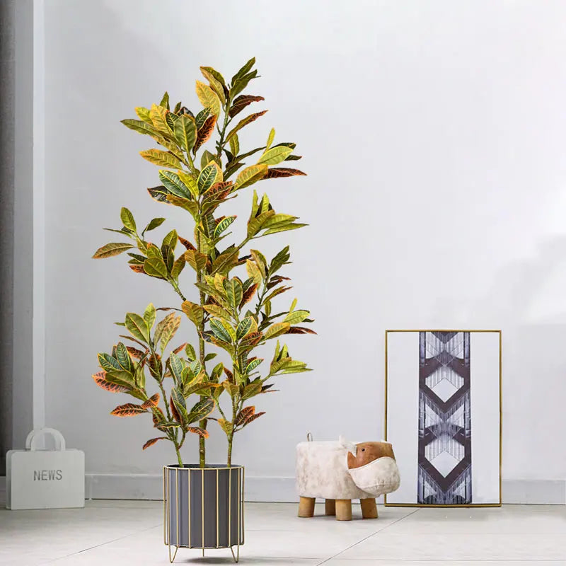 Large tropical artificial rubber tree for outdoor interior decoration