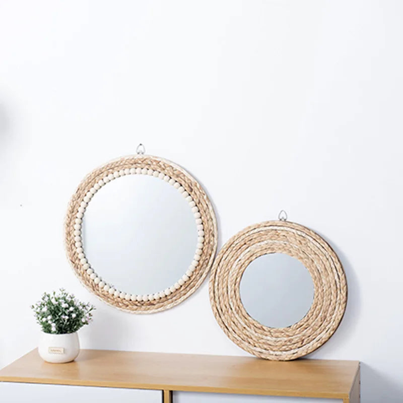 Raffia decorative mirrors for elegant wall decoration - view 4