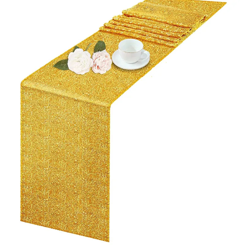 Spectacular Glittery Gold and Pink Table Runner