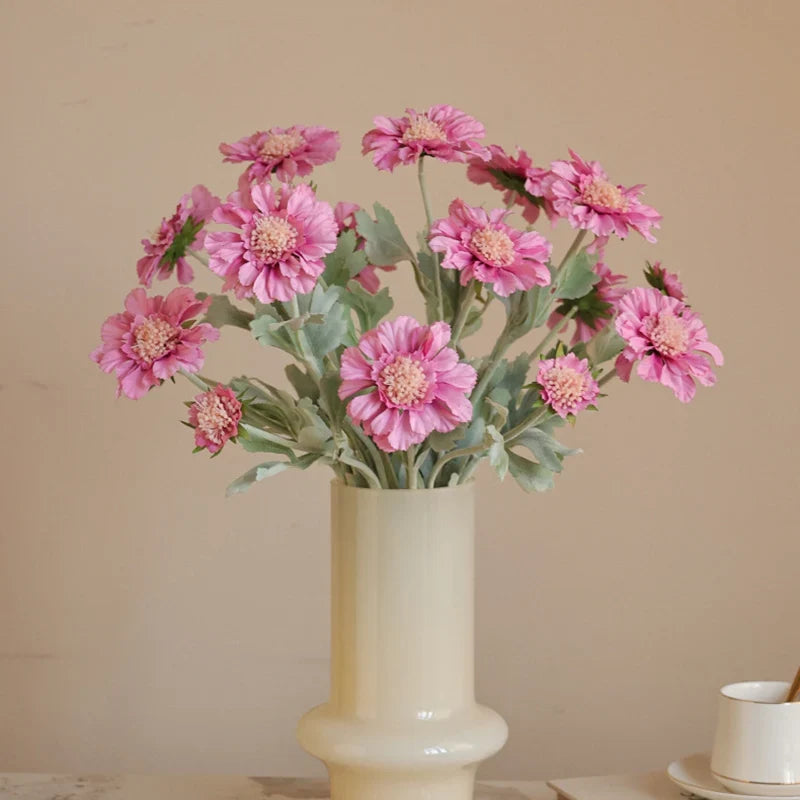 Artificial floccing wheels chrysanthemum floral silk decoration