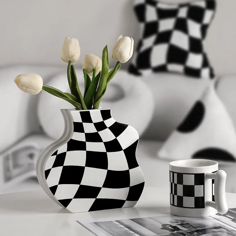 Ceramic vase for dried flowers elegant decoration - view 3