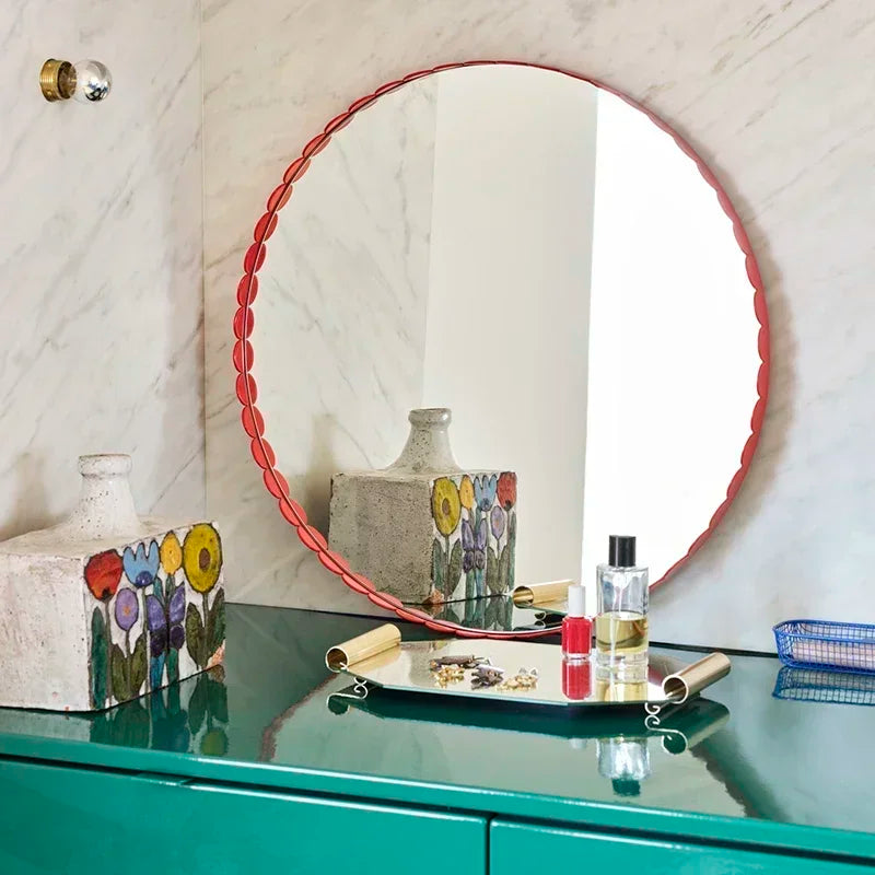 Round decorative retro Nordic mirrors for interior decoration - view 2