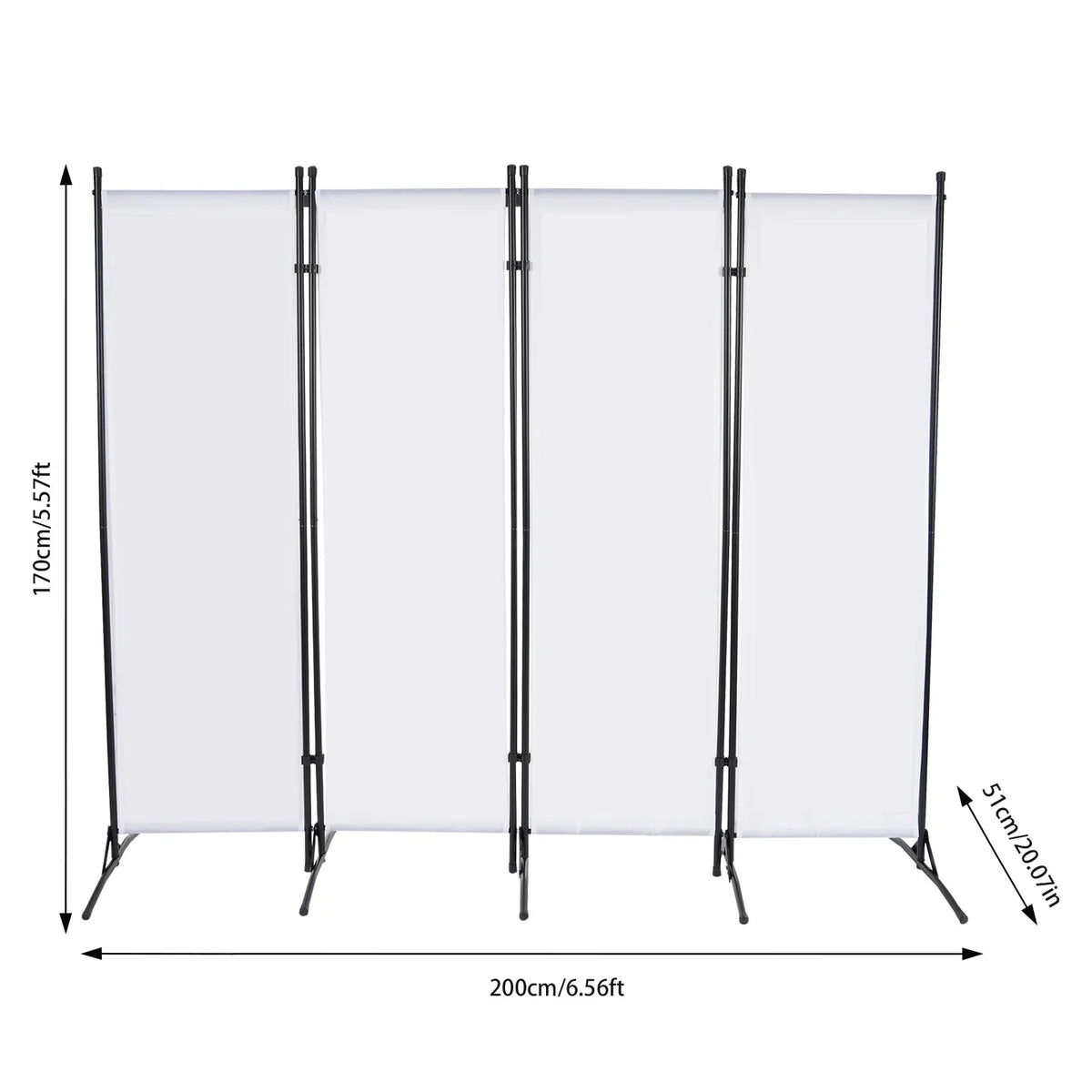 3/4 Panel Folding Room Divider Freestanding Tall Privacy Screens Partition Office/Room Partition Divider, 2.6×1.8m / 2×1.7m - view 6