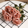 Bouquet of artificial rose wines for interior and exterior decoration - Light Coffee