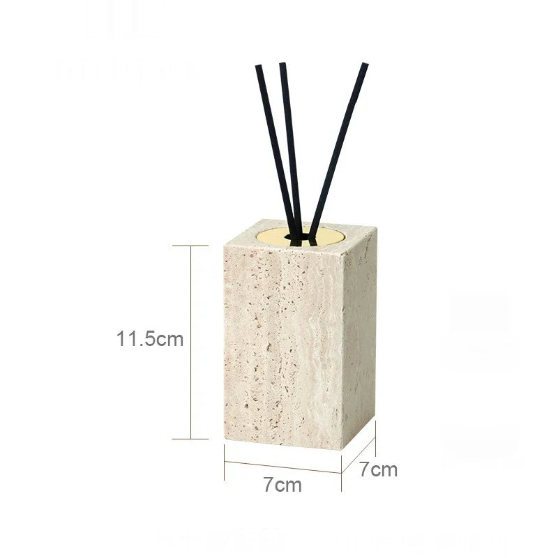 Elegant set of accessories in travertine for the bathroom - Reed diffuser A