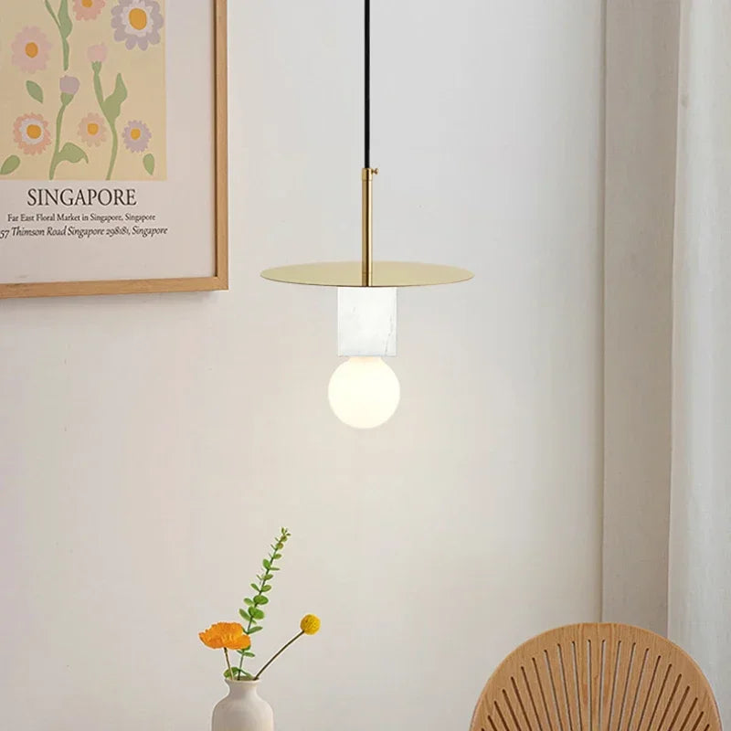 Nordic marble chandelier design minimalist creative for modern decoration - view 3