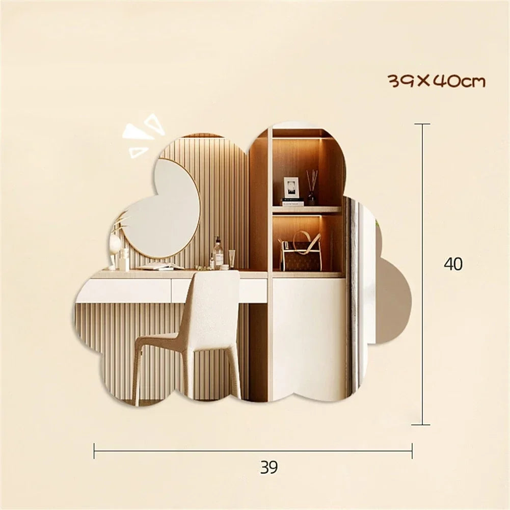 Decorative acrylic wall mirror in unbreakable acrylic for home - 39x40cm