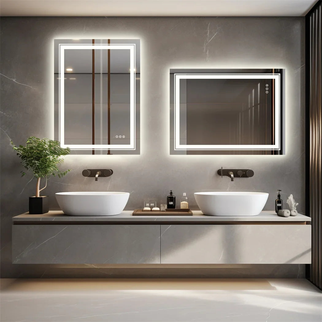 Luxury crystal LED mirror with variable intensity - view 3